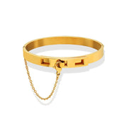 18K gold square hollow with tassel chain design exquisite unique bracelet Bracelets
